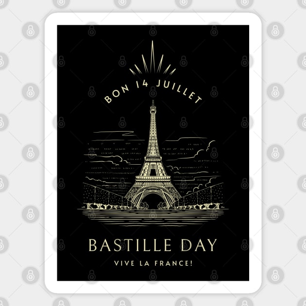 Vintage Eiffel Tower Bastille Day Magnet by HolidayBug